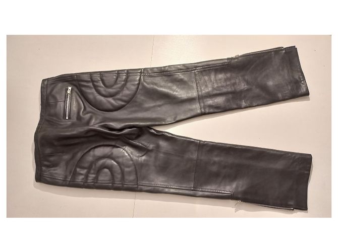 Chloé Calça de pele de cordeiro preta em excelente estado Preto - vista 5