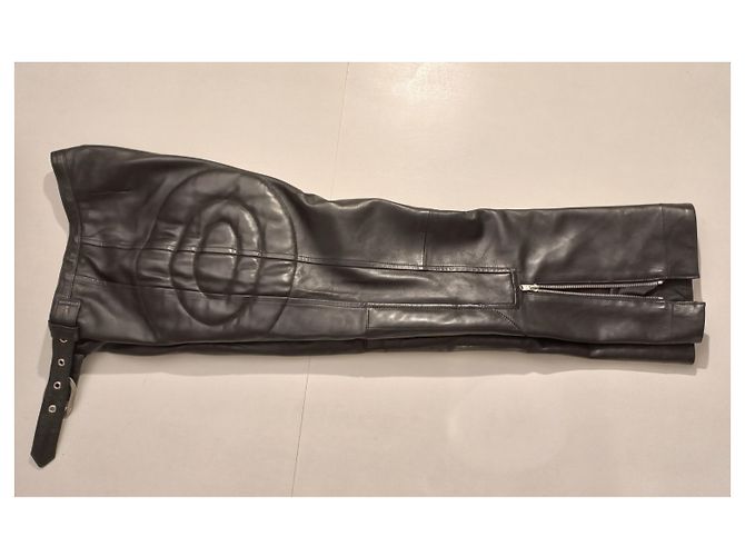 Chloé Calça de pele de cordeiro preta em excelente estado Preto - vista 6
