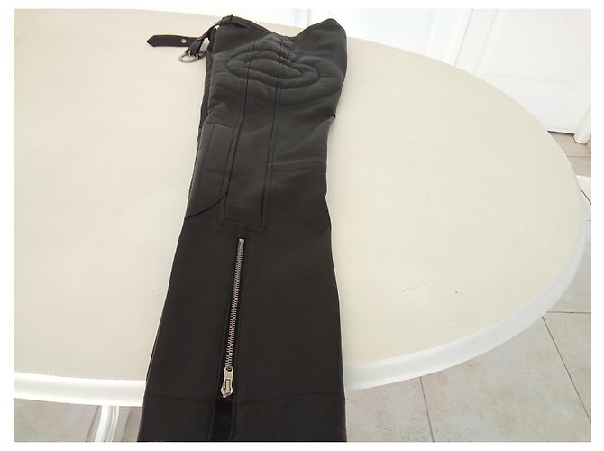 Chloé Calça de pele de cordeiro preta em excelente estado Preto - vista 7