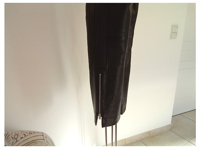 Chloé Calça de pele de cordeiro preta em excelente estado Preto - vista 10