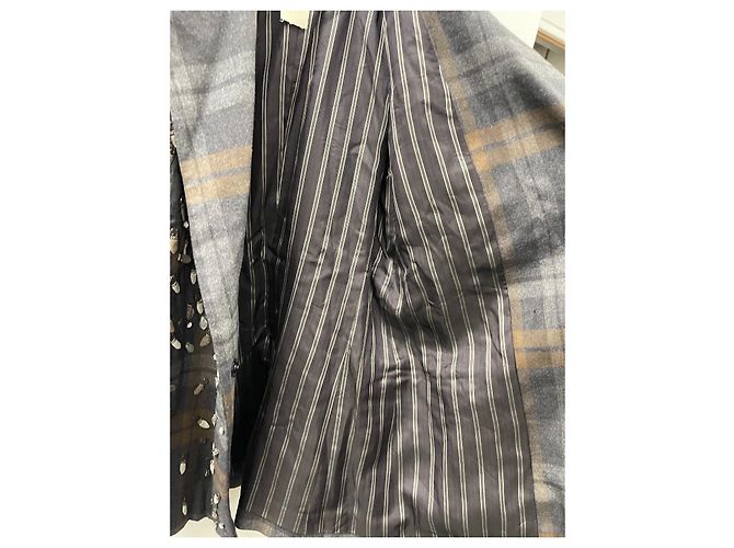 Chaqueta Kenzo Parade bordada de lana marrón gris S Castaño - vista 13