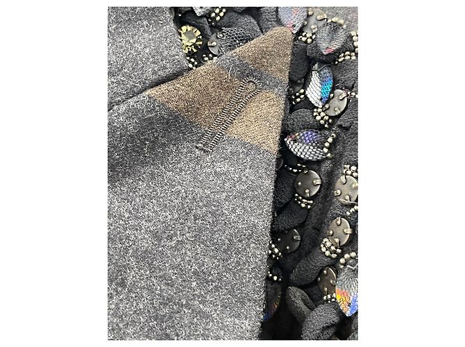 Chaqueta Kenzo Parade bordada de lana marrón gris S Castaño - vista 16