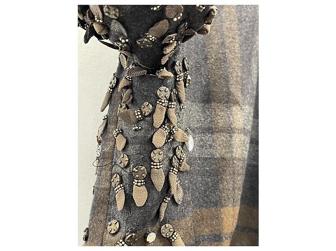Chaqueta Kenzo Parade bordada de lana marrón gris S Castaño - vista 5