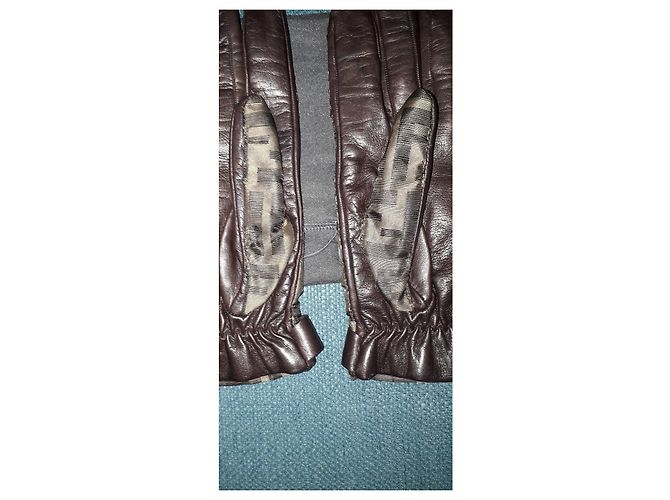 Paar Fendi T-Handschuhe 8 ES Braun - Ansicht 10