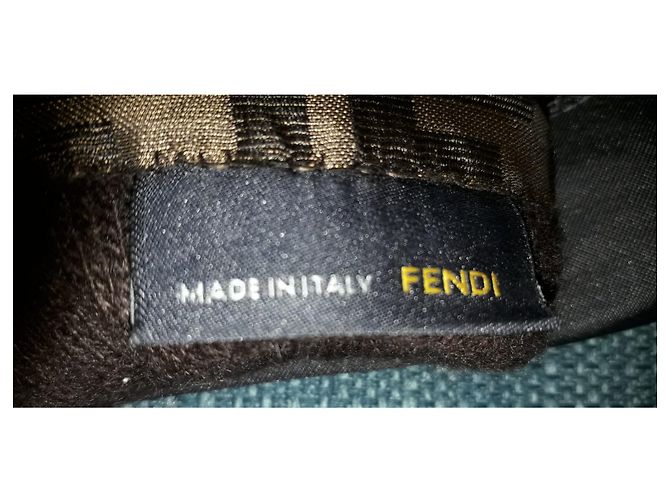 Paar Fendi T-Handschuhe 8 ES Braun - Ansicht 3