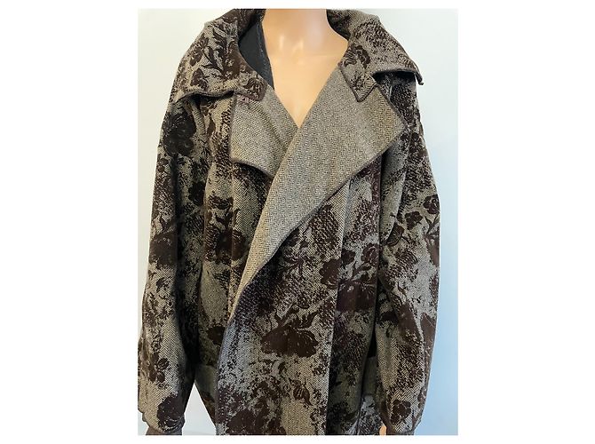 Miller et Bertaux Brown Wool Jacket Dark brown - view 2