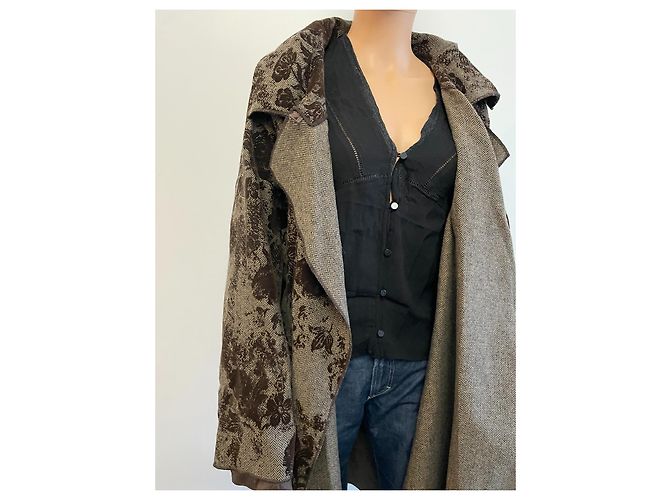 Miller et Bertaux Brown Wool Jacket Dark brown - view 3