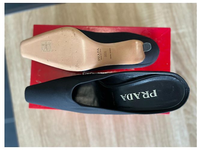Prada Pantoletten mit Absatz Schwarz - Ansicht 10