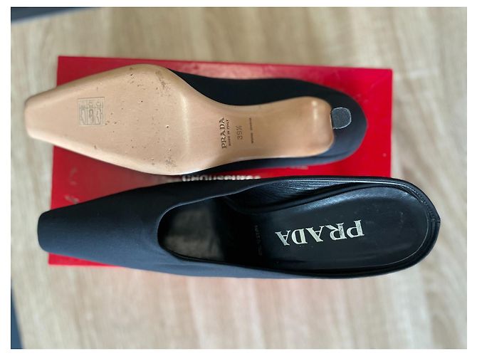 Prada Pantoletten mit Absatz Schwarz - Ansicht 8
