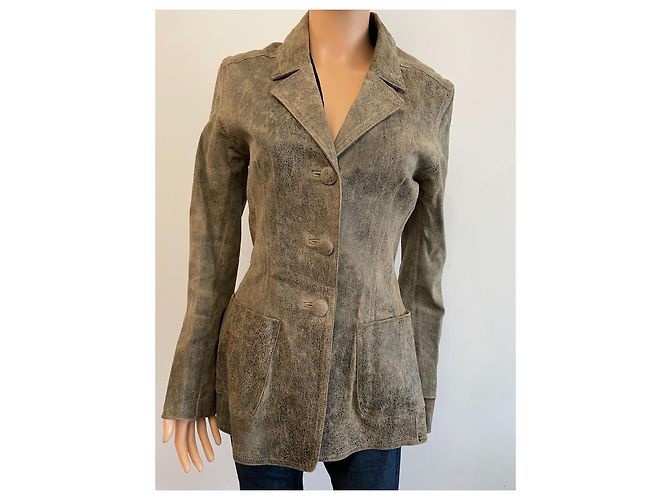 Jitrois Bikerjacke aus Lammleder Braun Beige - Ansicht 3