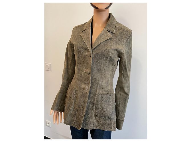 Jitrois Bikerjacke aus Lammleder Braun Beige - Ansicht 4