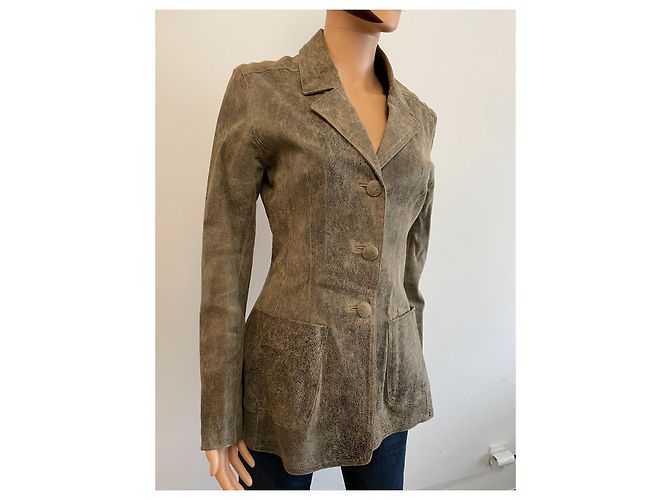 Jitrois Bikerjacke aus Lammleder Braun Beige - Ansicht 5