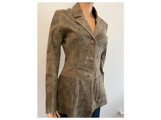 Jitrois Bikerjacke aus Lammleder Braun Beige - Ansicht 6