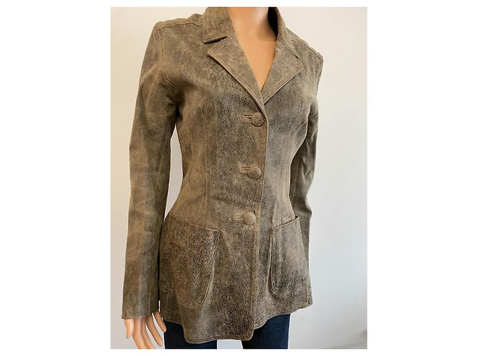 Jitrois Bikerjacke aus Lammleder Braun Beige - Ansicht 7