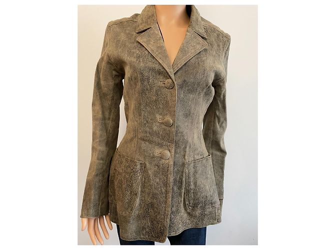 Jitrois Bikerjacke aus Lammleder Braun Beige - Ansicht 8