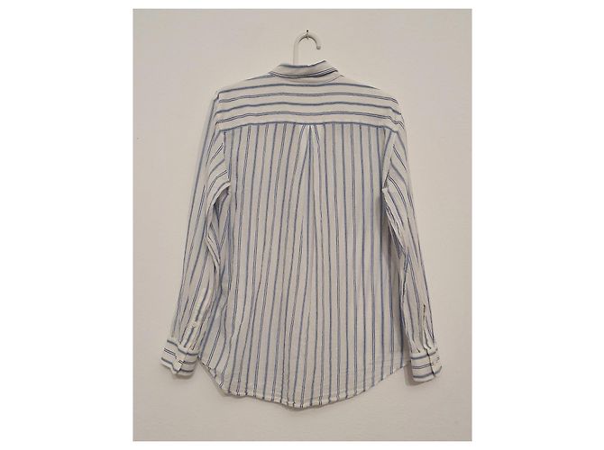 Camicia Club Monaco in cotone a righe bianche e blu Bianco - vista 2