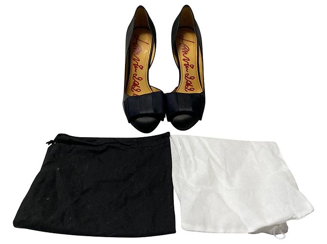 Décolleté con fiocco Lanvin 120 in pelle satinata nera Nero - vista 7