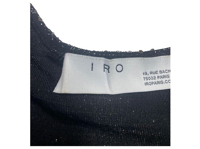Miniabito Iro con paillettes in nylon nero - vista 3