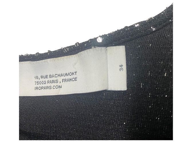 Miniabito Iro con paillettes in nylon nero - vista 4