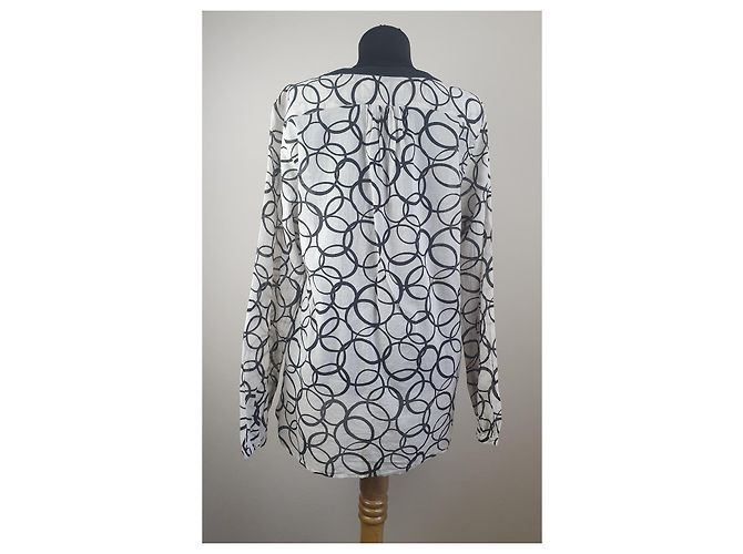 0039 Blusa de algodón negro blanco - vista 4