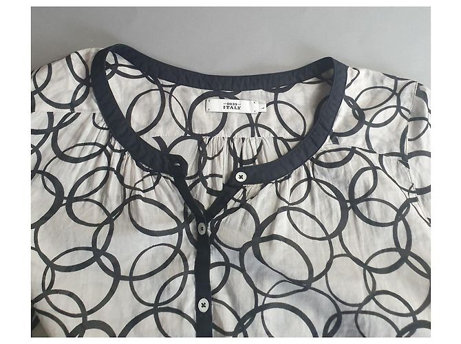 0039 Blusa de algodón negro blanco - vista 5