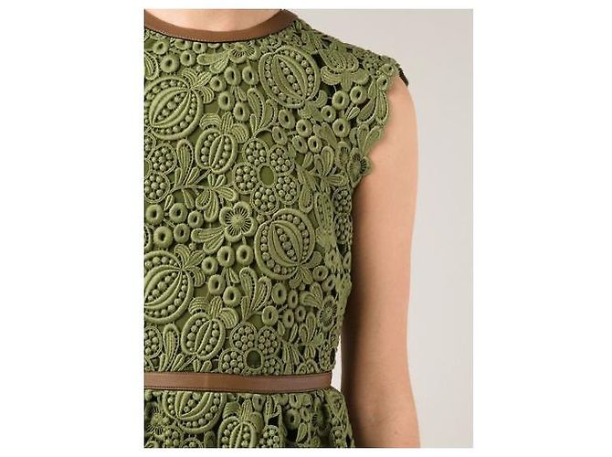 Valentino Leaf Spitzenkleid Grün - Ansicht 8