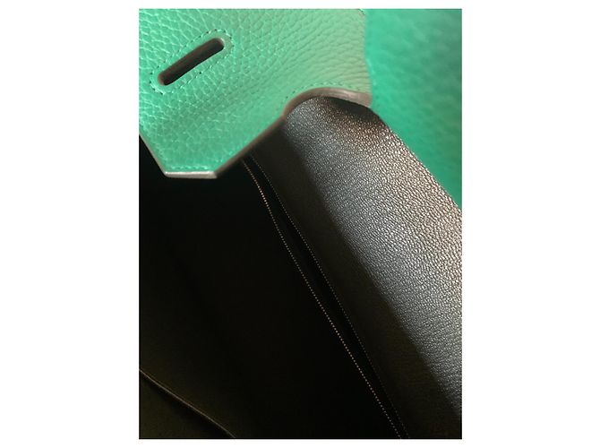 Hermès Birkin 35 in pelle Clemence verde - vista 5