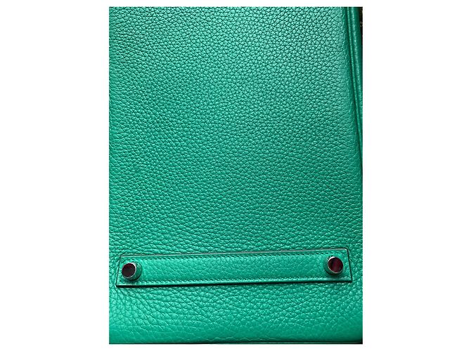 Hermès Birkin 35 in pelle Clemence verde - vista 8