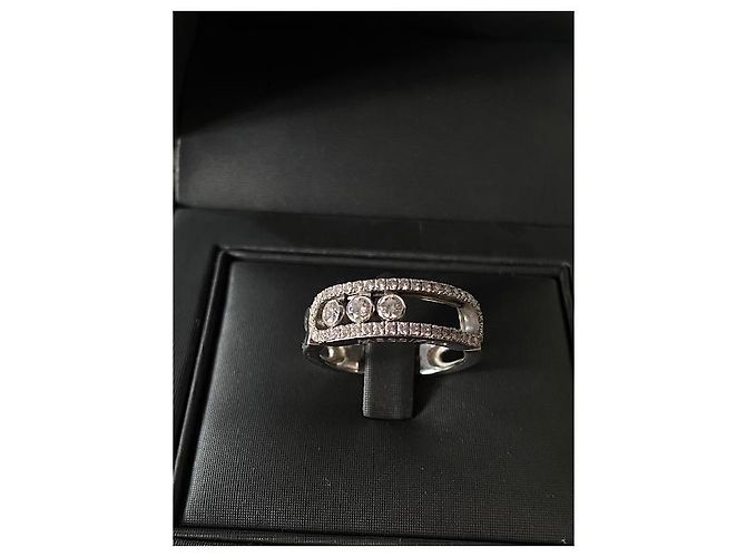100% ANELLO AUTENTICO MESSIKA CLASSIC MOVE PAVE GRIGIO ORO 46 Diamants - vista 2
