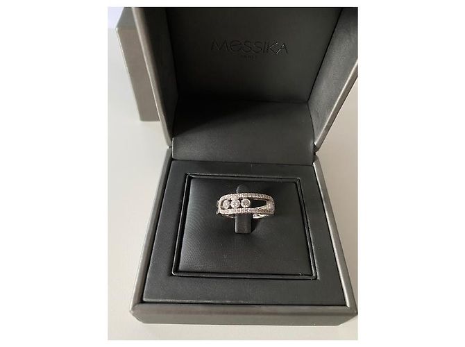 100% ANELLO AUTENTICO MESSIKA CLASSIC MOVE PAVE GRIGIO ORO 46 Diamants - vista 4