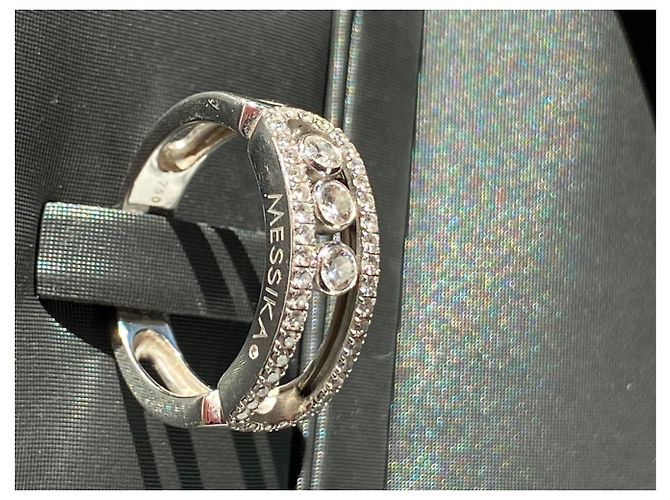100% ANELLO AUTENTICO MESSIKA CLASSIC MOVE PAVE GRIGIO ORO 46 Diamants - vista 5