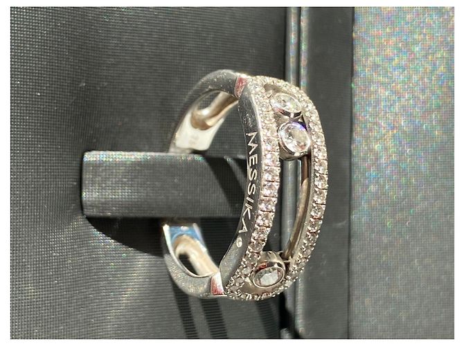 100% ANELLO AUTENTICO MESSIKA CLASSIC MOVE PAVE GRIGIO ORO 46 Diamants - vista 6