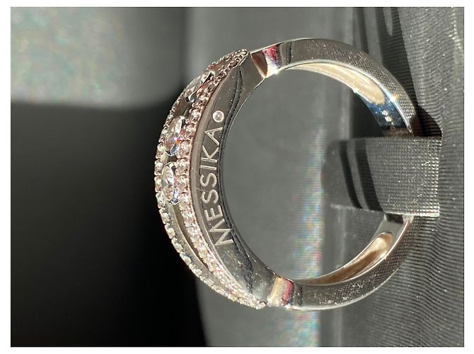 100% ANELLO AUTENTICO MESSIKA CLASSIC MOVE PAVE GRIGIO ORO 46 Diamants - vista 7