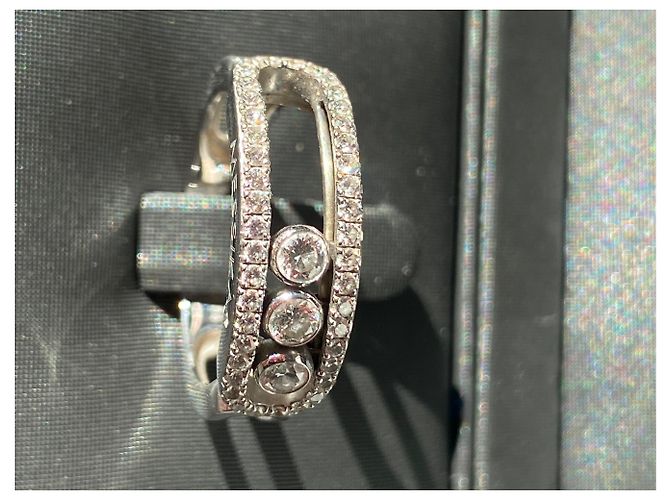 100% ANELLO AUTENTICO MESSIKA CLASSIC MOVE PAVE GRIGIO ORO 46 Diamants - vista 8