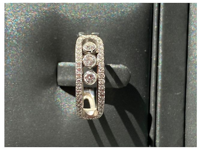 100% ANELLO AUTENTICO MESSIKA CLASSIC MOVE PAVE GRIGIO ORO 46 Diamants - vista 9