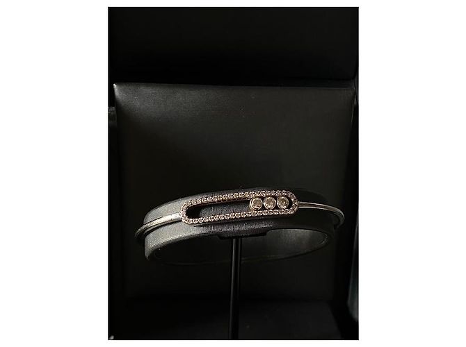 100% BRACCIALE AUTENTICO MESSIKA BRACCIALE BANGLE MOVE PAVE DIAMANTI IN ORO BIANCO Silver hardware - vista 3