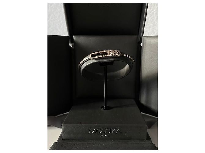 100% BRACCIALE AUTENTICO MESSIKA BRACCIALE BANGLE MOVE PAVE DIAMANTI IN ORO BIANCO Silver hardware - vista 4