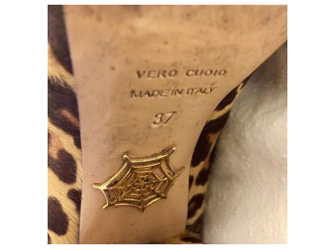 Charlotte Olympia Botines de piel de potro con estampado de leopardo Castaño Beige - vista 10