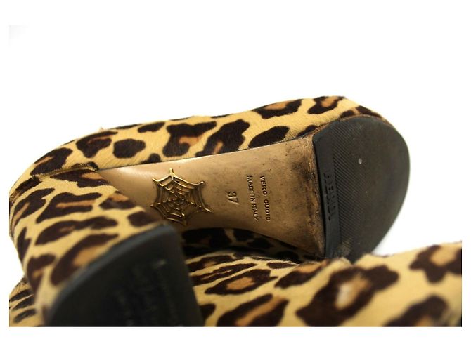 Charlotte Olympia Botines de piel de potro con estampado de leopardo Castaño Beige - vista 11