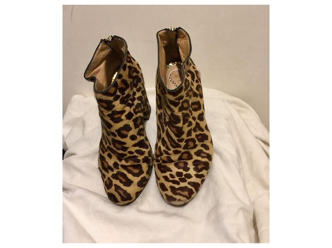 Charlotte Olympia Botines de piel de potro con estampado de leopardo Castaño Beige - vista 4