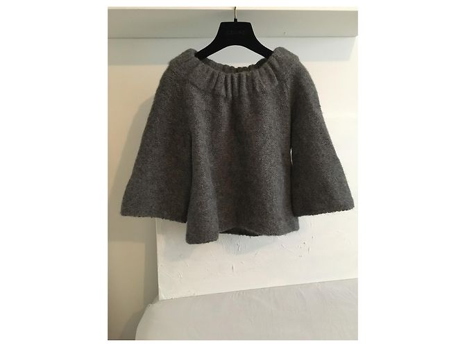 Ba&Sh 70% Wolle 30% Alpaka. Size 1. In einwandfreiem neuwertigem Zustand. Grau Anthrazitgrau - Ansicht 12