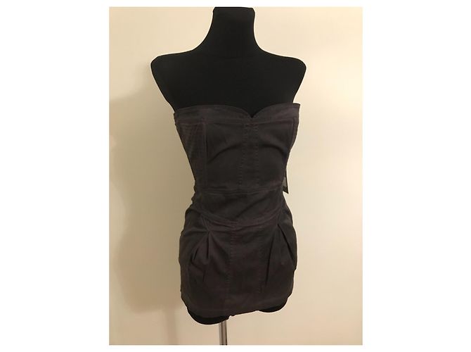 Vestido Mini Corsé John Richmond Gris Morado Algodón - vista 9