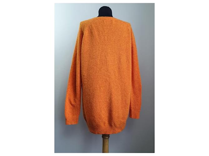 Pull long orange Samsoe & Samsoe en laine - vue 4