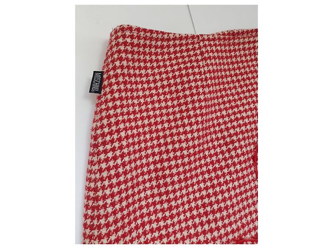 Falda roja Moschino con estampado pata de gallo lana - vista 3