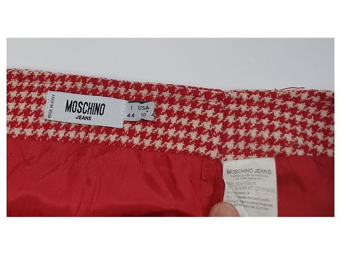 Falda roja Moschino con estampado pata de gallo lana - vista 5