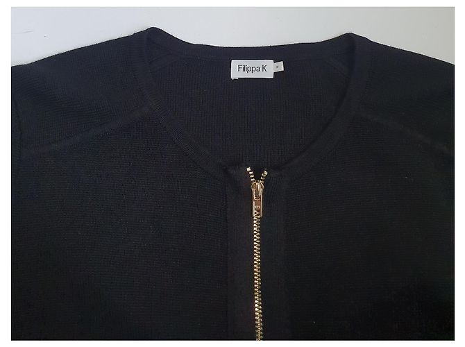 Filippa K Strickjacke Schwarz Baumwolle Viscose M - Ansicht 4