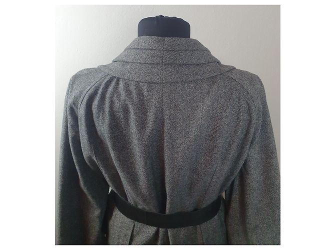 Jaeger Wollblazer Jacke Grau mit Schwarzem Kunstledergürtel - Ansicht 5