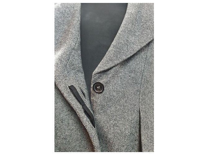 Jaeger Wollblazer Jacke Grau mit Schwarzem Kunstledergürtel - Ansicht 6