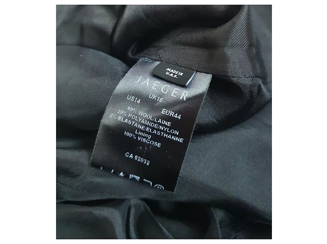 Jaeger Wollblazer Jacke Grau mit Schwarzem Kunstledergürtel - Ansicht 8