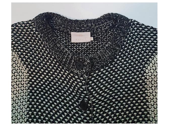 Autre Marque Strickjacke aus Baumwolle Schwarz Weiß - Ansicht 4